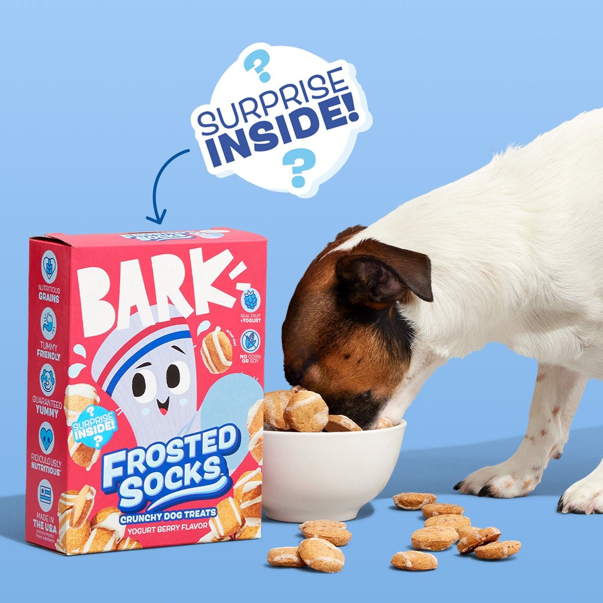 Frosted Socks™ Yogurt Berry Flavor Vegetarian Cereal Dog Treats