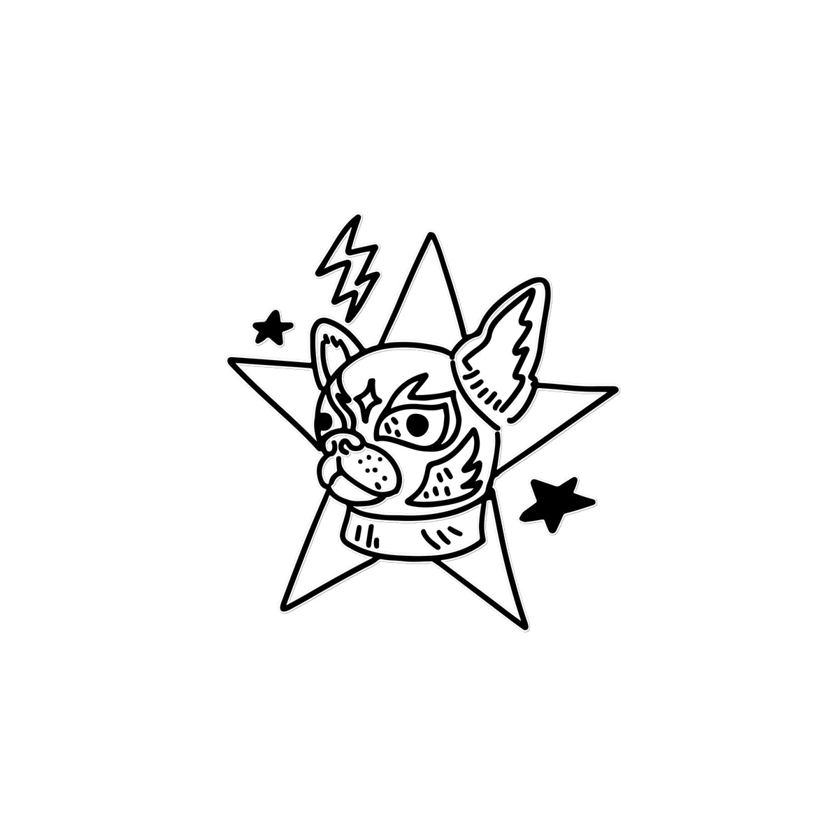 Dog Star Temporary Tattoo