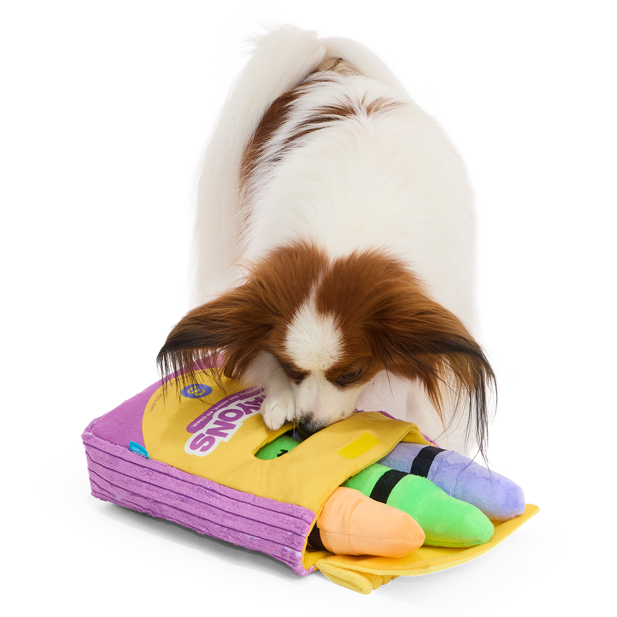 Playola Crayons Plush Extra-Large + Multi-Part + Enrichment Dog Toy