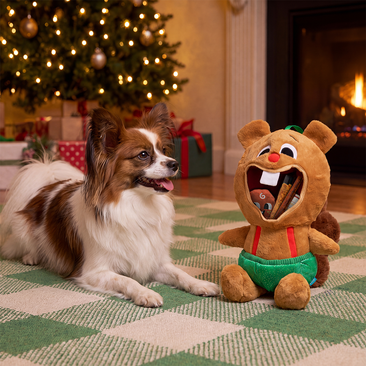 Squirrel Away Stocking Plush Extra-Large + Tug Dog Toy