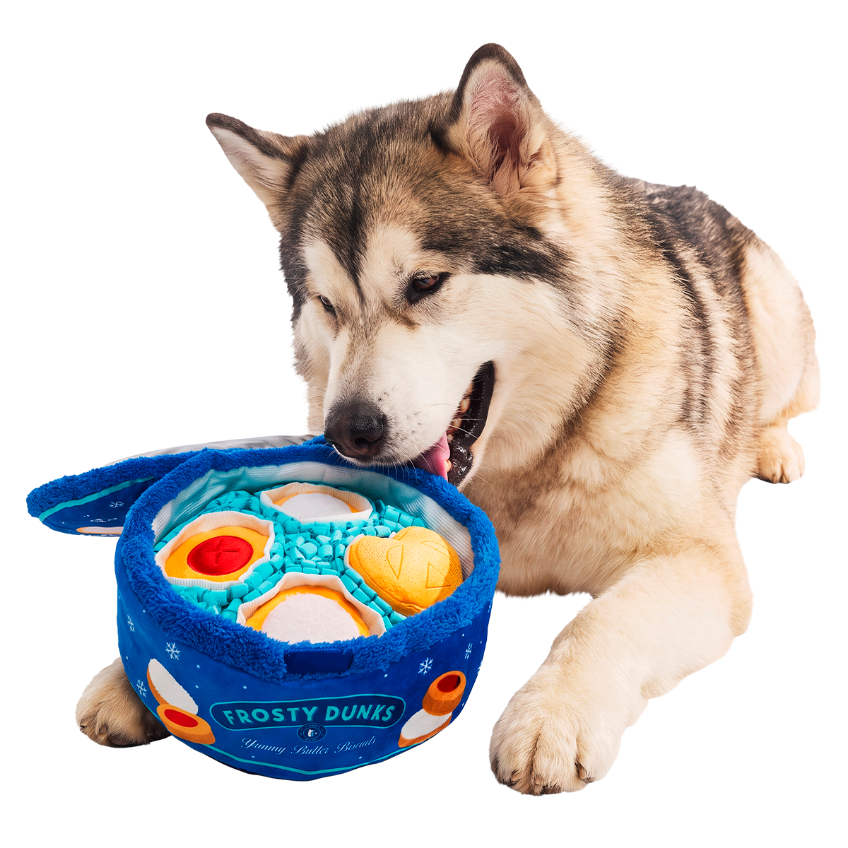 Frosty Dunks Plush Extra-Large + Multi-Part + Enrichment Dog Toy