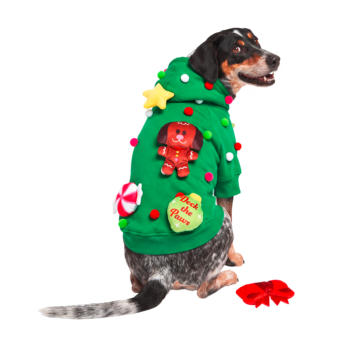 Deck the Paws Dog Hoodie + 4 Plush Dog Toys