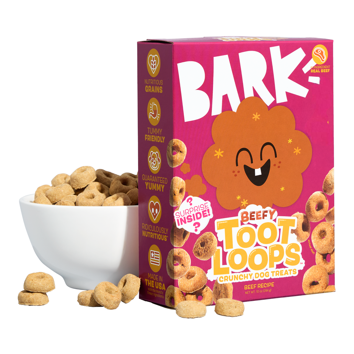 Beefy Toot Loops™ Crunchy Dog Treats - Beef Blend