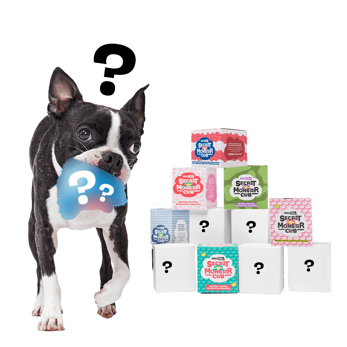 Secret Monster Club, Super Chewer Durable 2-in-1 Rip and Reveal Monthly Dog Toys
