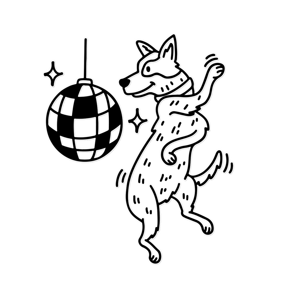 Dog Disco Temporary Tattoo