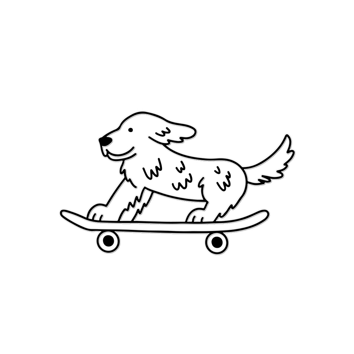 Dog on Skateboard Temporary Tattoo