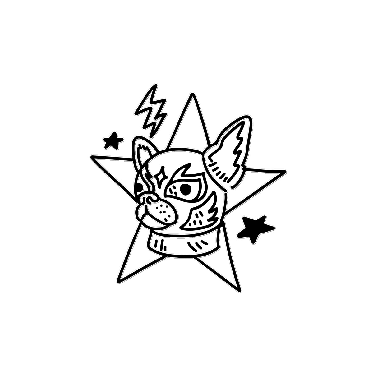 Dog Star Temporary Tattoo