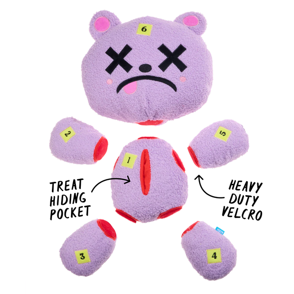 Deady Bear Plush Extra-Large Multi-Part + Enrichment Dog Toy – BARK