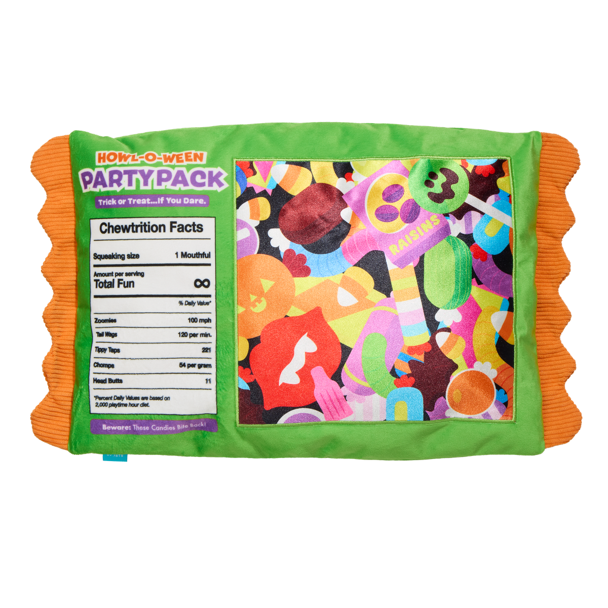 Chomp-Size Candy Pack Plush Extra-Large + 2-in-1 Dog Toy
