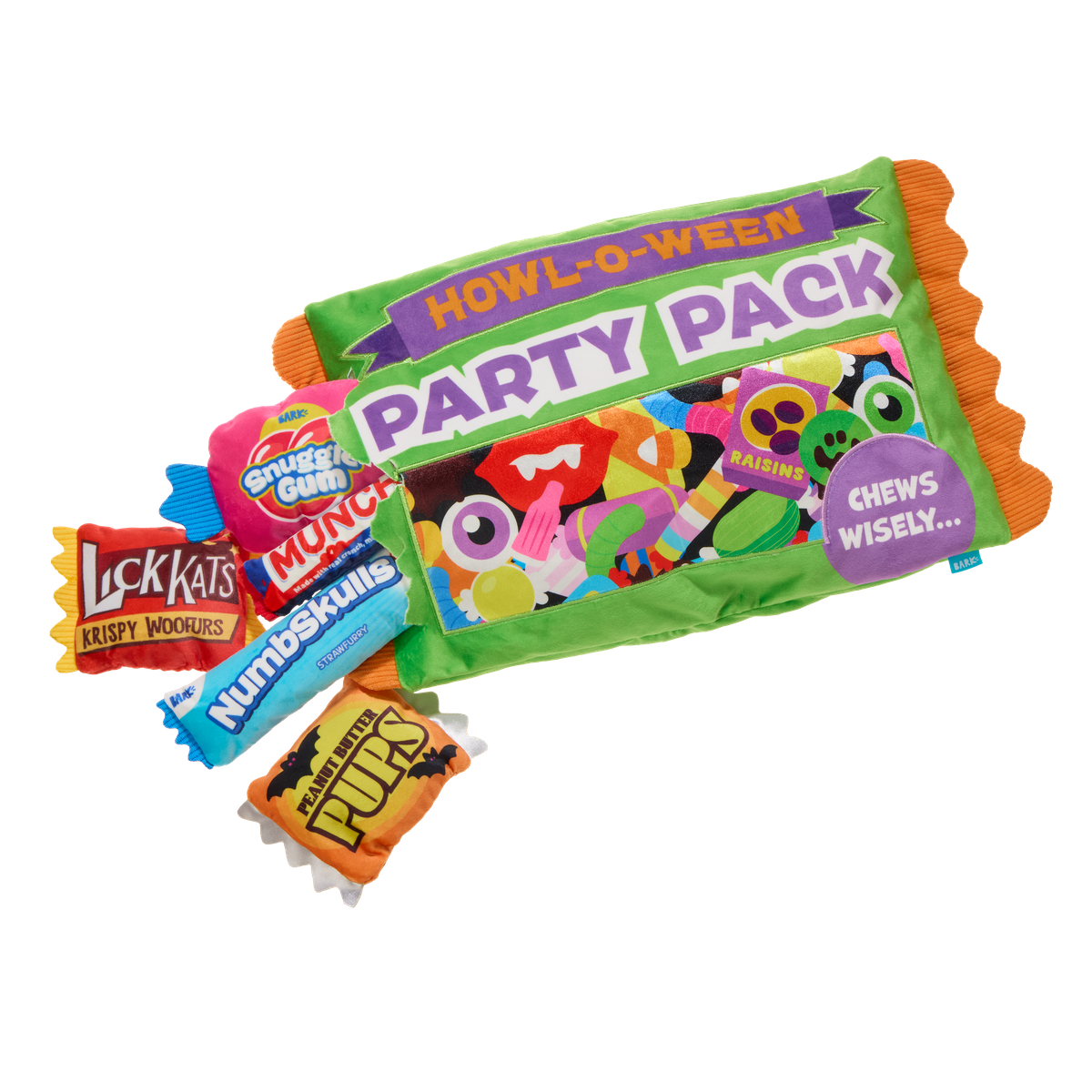 Chomp-Size Candy Pack Plush Extra-Large + 2-in-1 Dog Toy