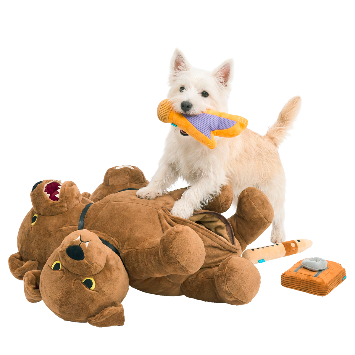 Sleepytime Fluffy Plush XXL Multi-Part + Enrichment Dog Toy