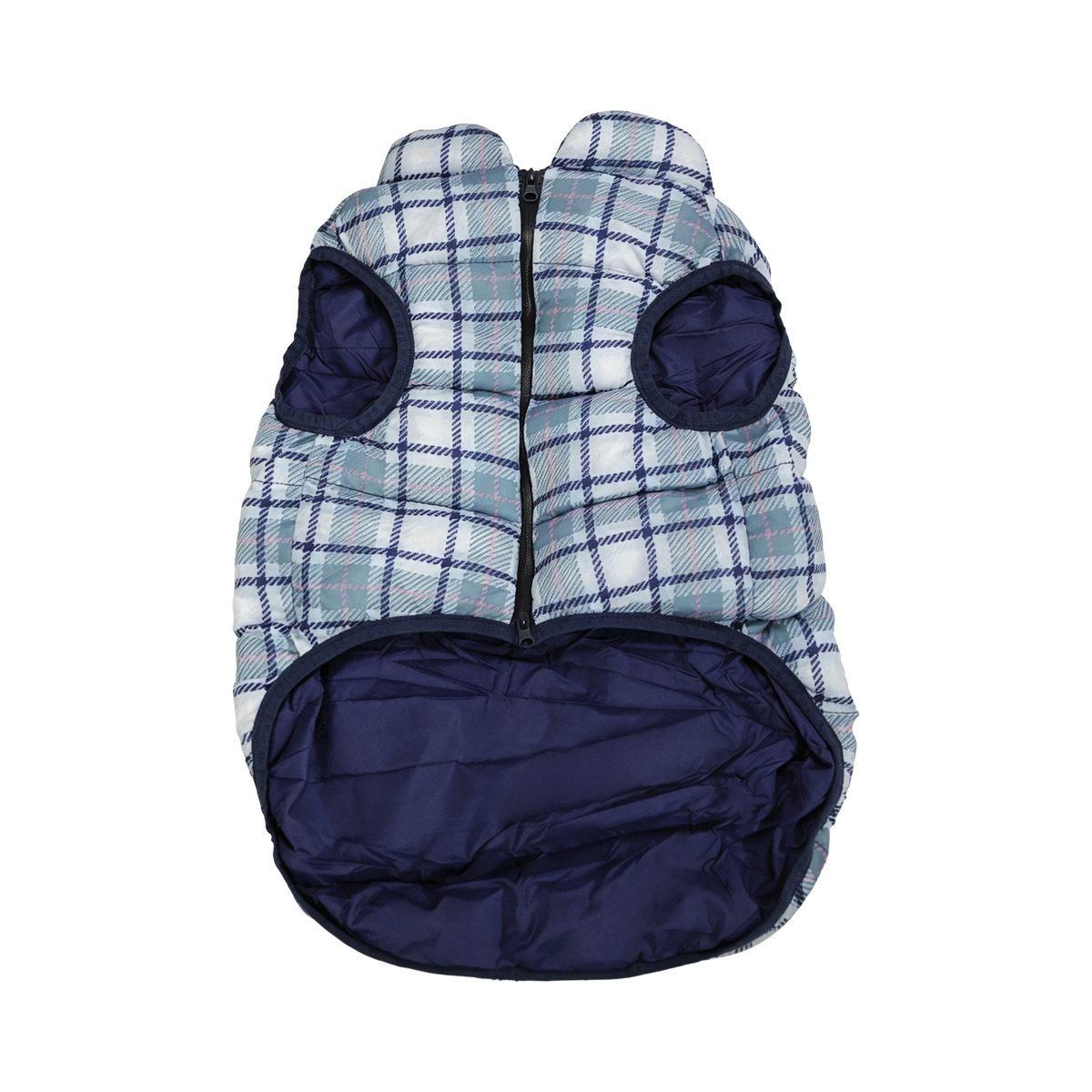 Plaid Dog Puffer#Color_Blue