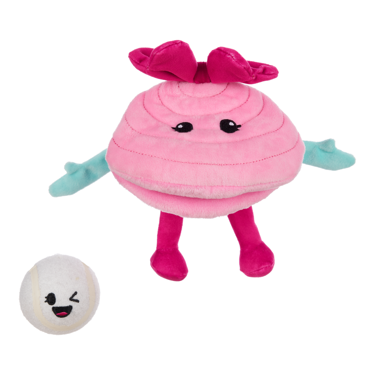 Clamantha Plush Multi-Part + Fetch Dog Toy