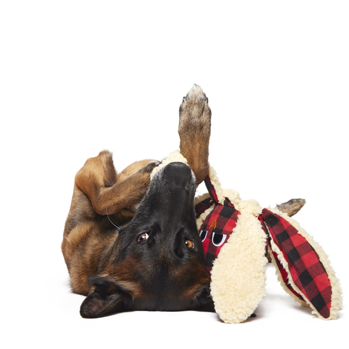 Plaid Ollie the Octopus Whip-n-Flip Plush Dog Toy