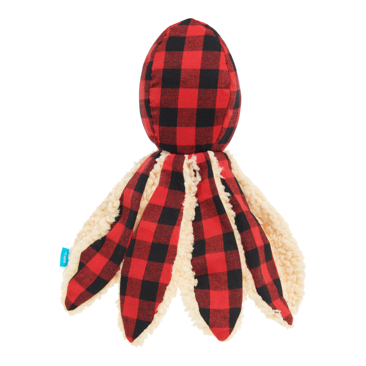 Plaid Ollie the Octopus Whip-n-Flip Plush Dog Toy