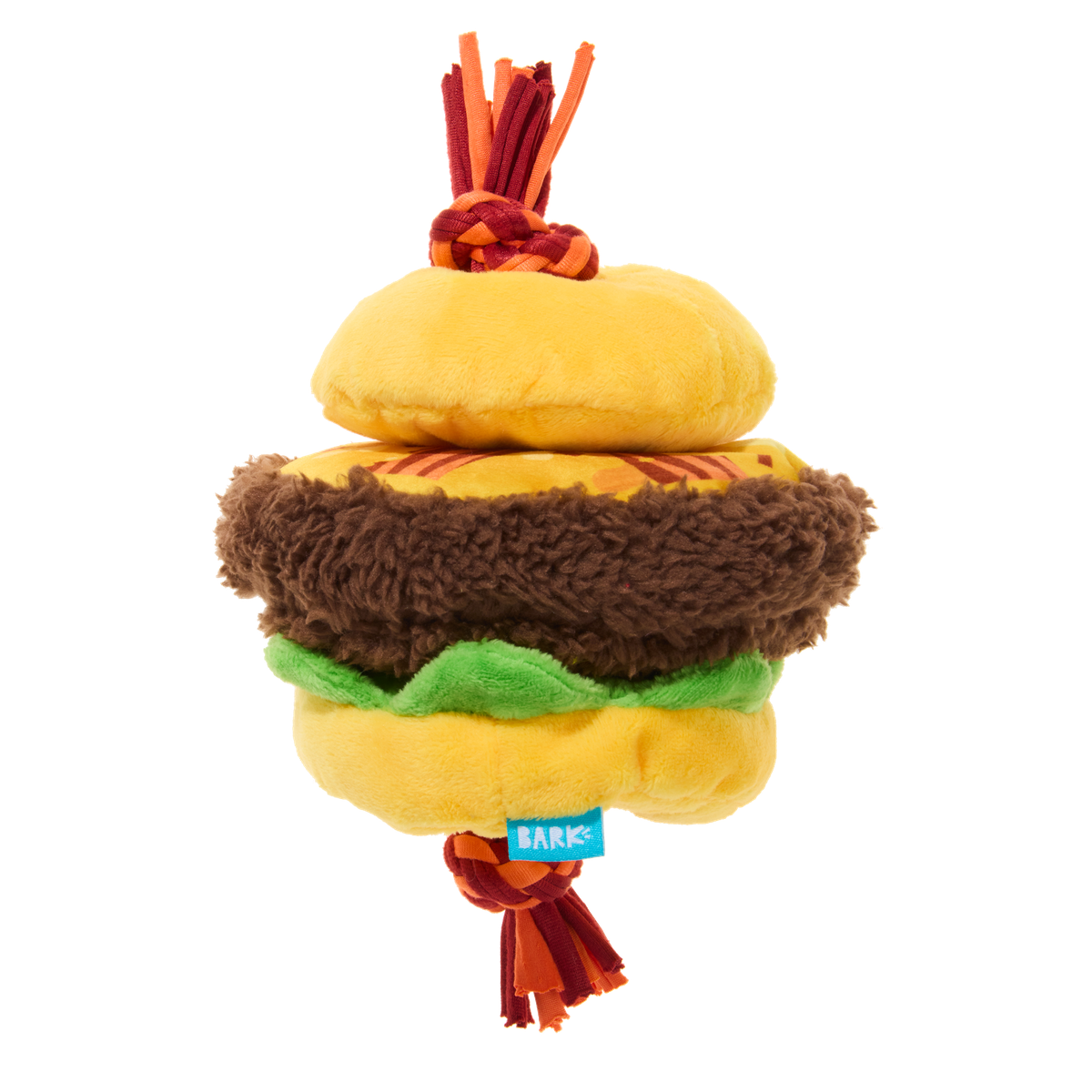 Barkin' Cheese Burger Plush Tug Dog Toy