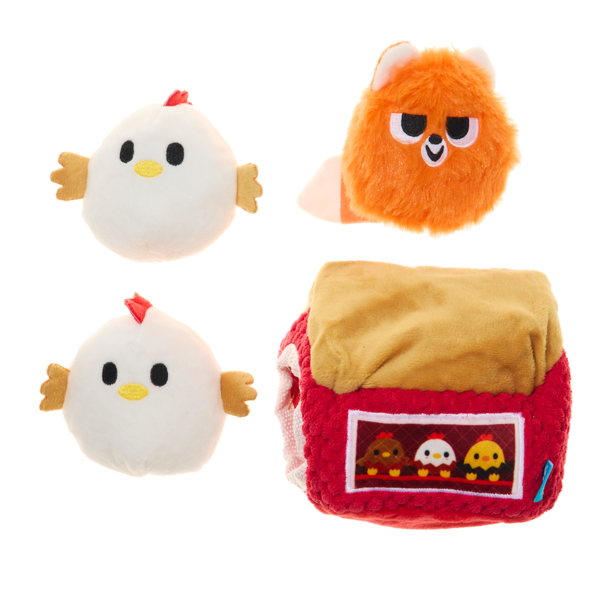 Hen Party Plush Multi-Part + Enrichment Dog Toy