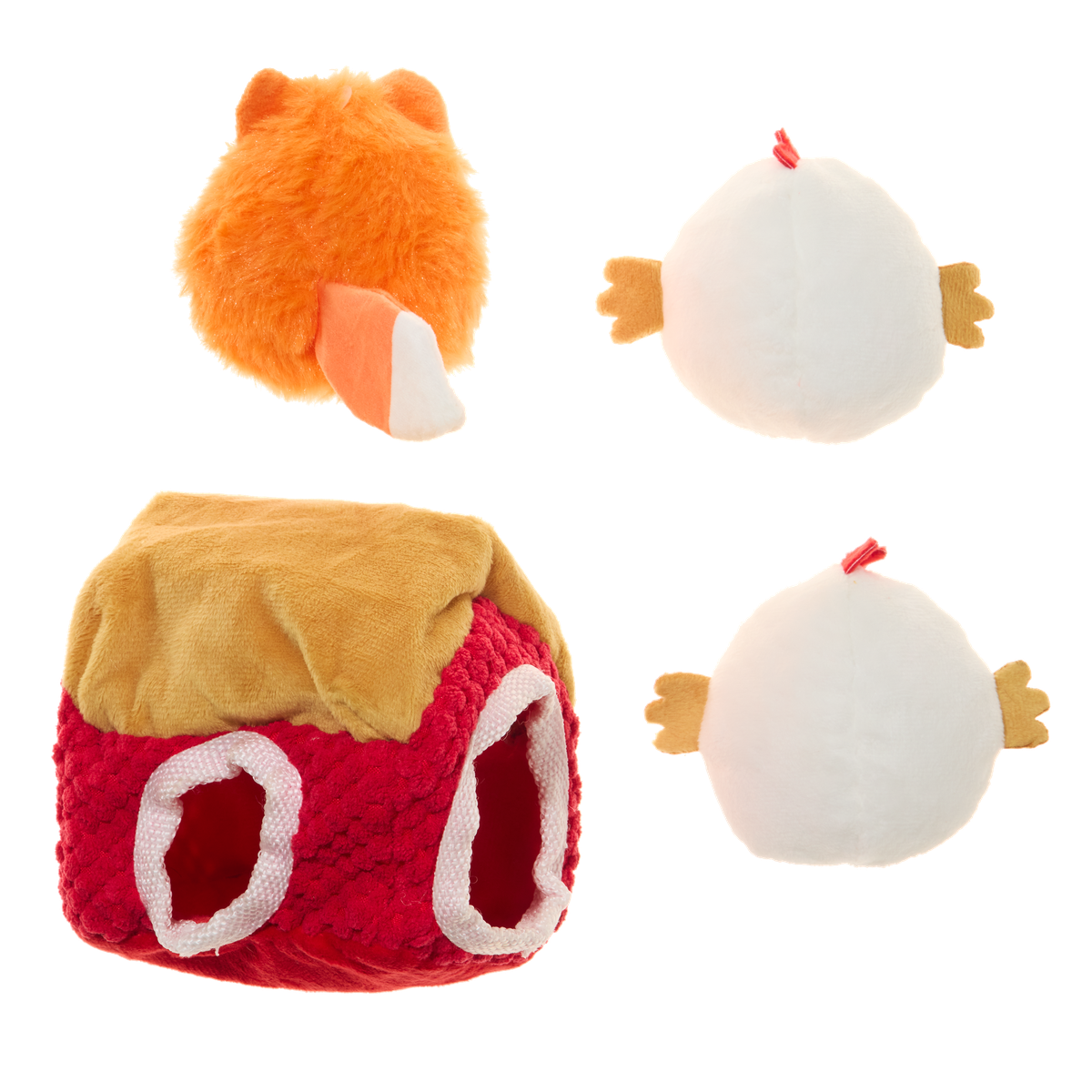 Hen Party Plush Multi-Part + Enrichment Dog Toy