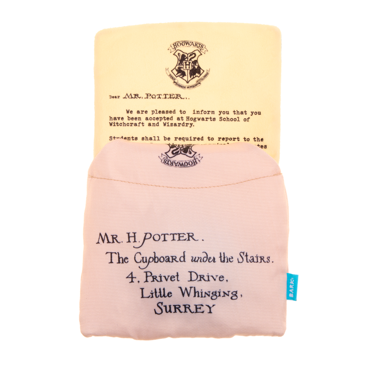 Hogwarts™ Acceptance Letter Plush Enrichment Dog Toy