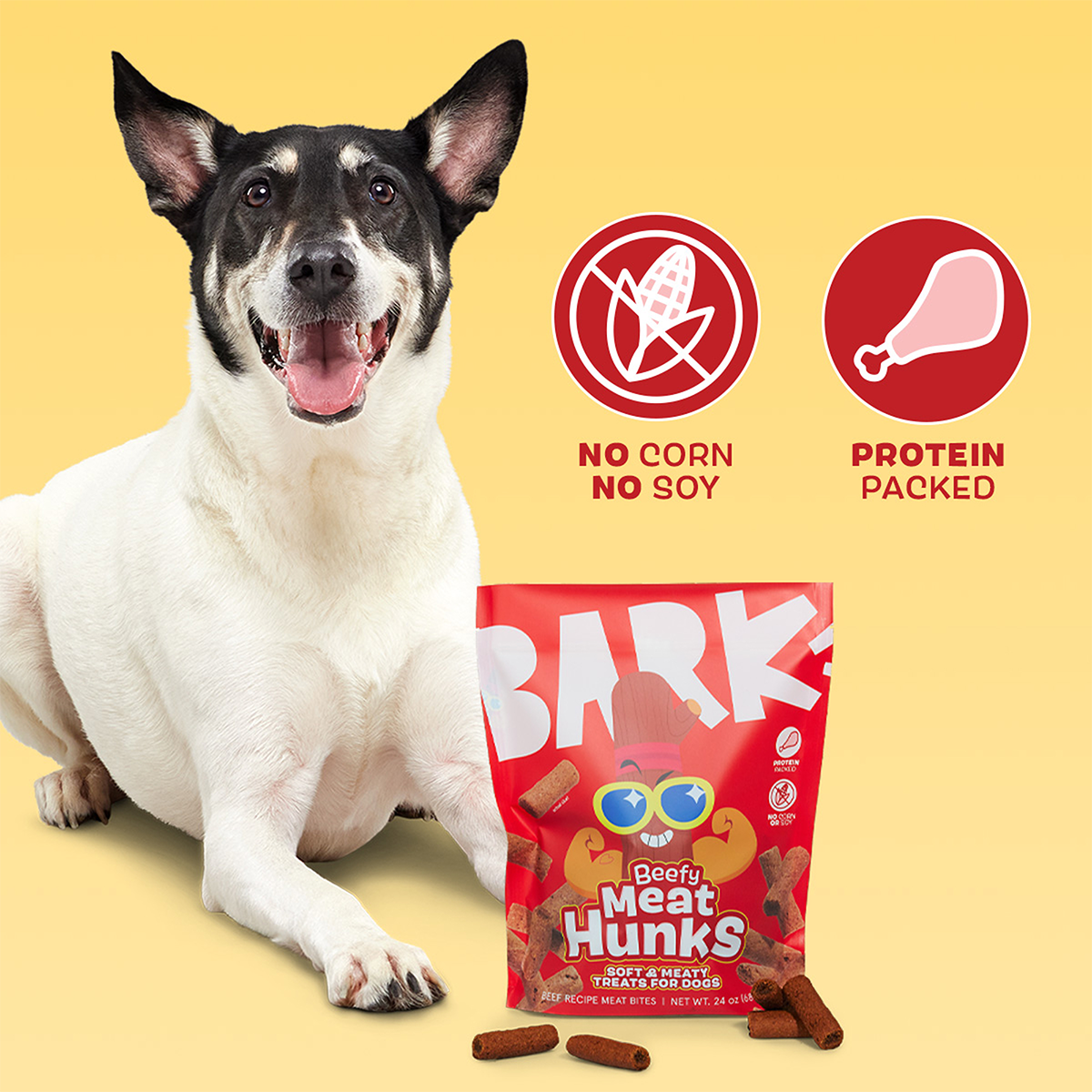 Beefy Meat Hunks Dog Treats, 24 oz