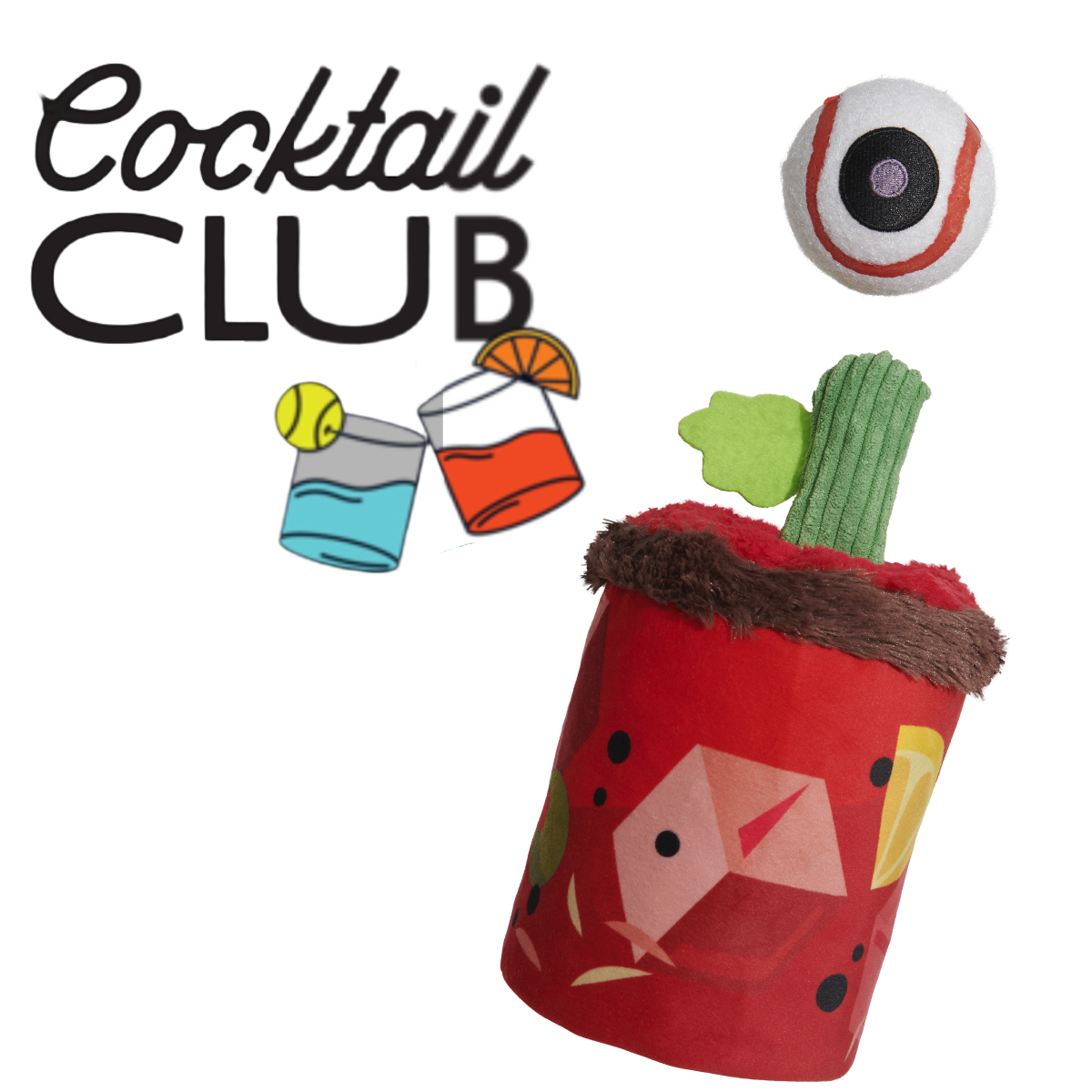 Cocktail Club, Plush Cocktail Monthly Dog Toys