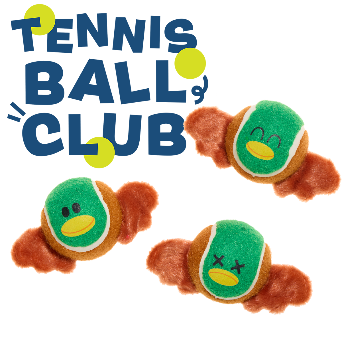 Tennis Ball Club, 3 Squeaky Monthly Tennis Ball Dog Toys