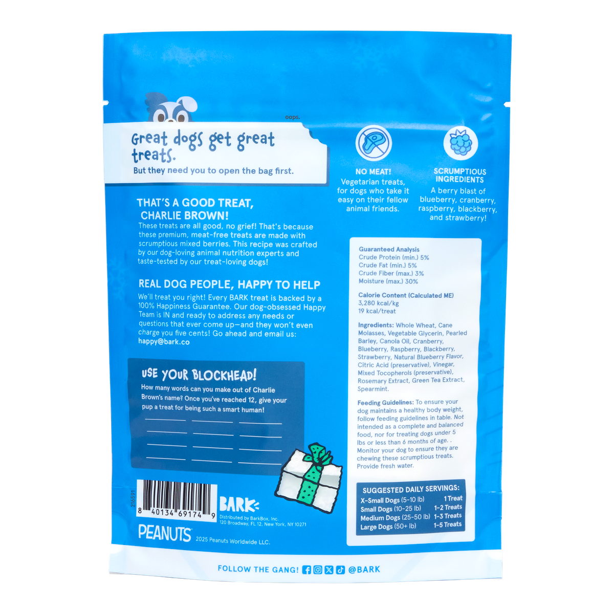 Charlie Brown's Berry Bites Dog Treats, 4 oz