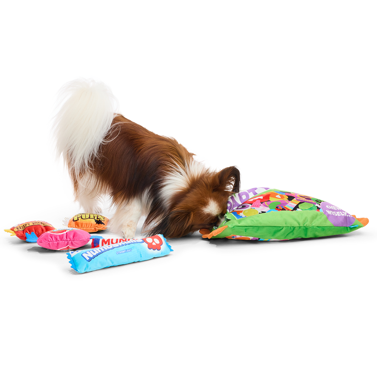 Chomp-Size Candy Pack Plush Extra-Large + 2-in-1 Dog Toy
