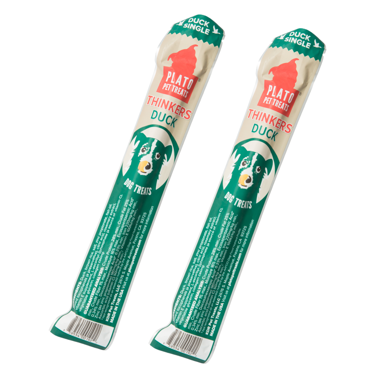 Duck Thinkers Stick Hard & Chewy Dog Treats, 2-Pack