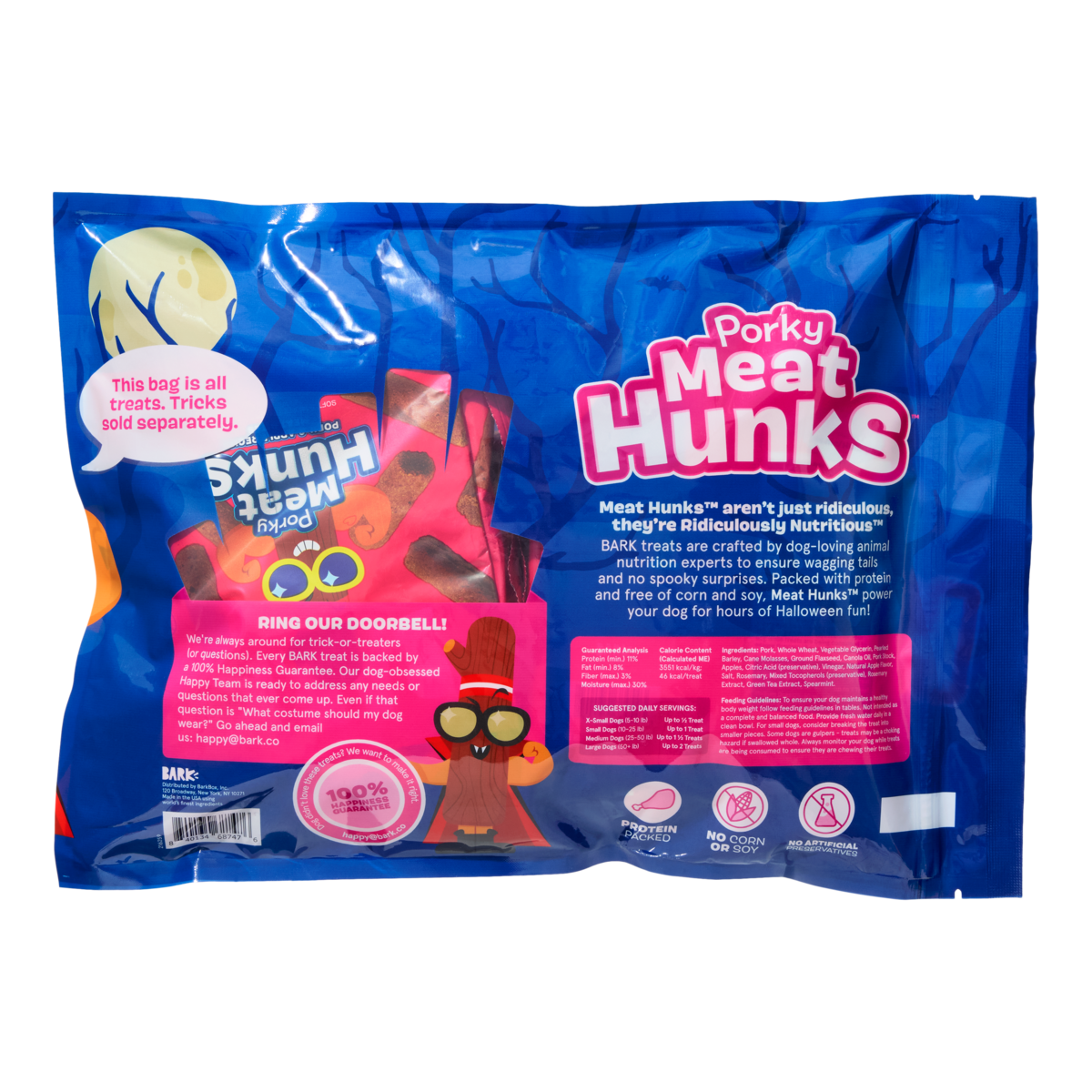 Porky Meat Hunks 1 oz, 10 Pack