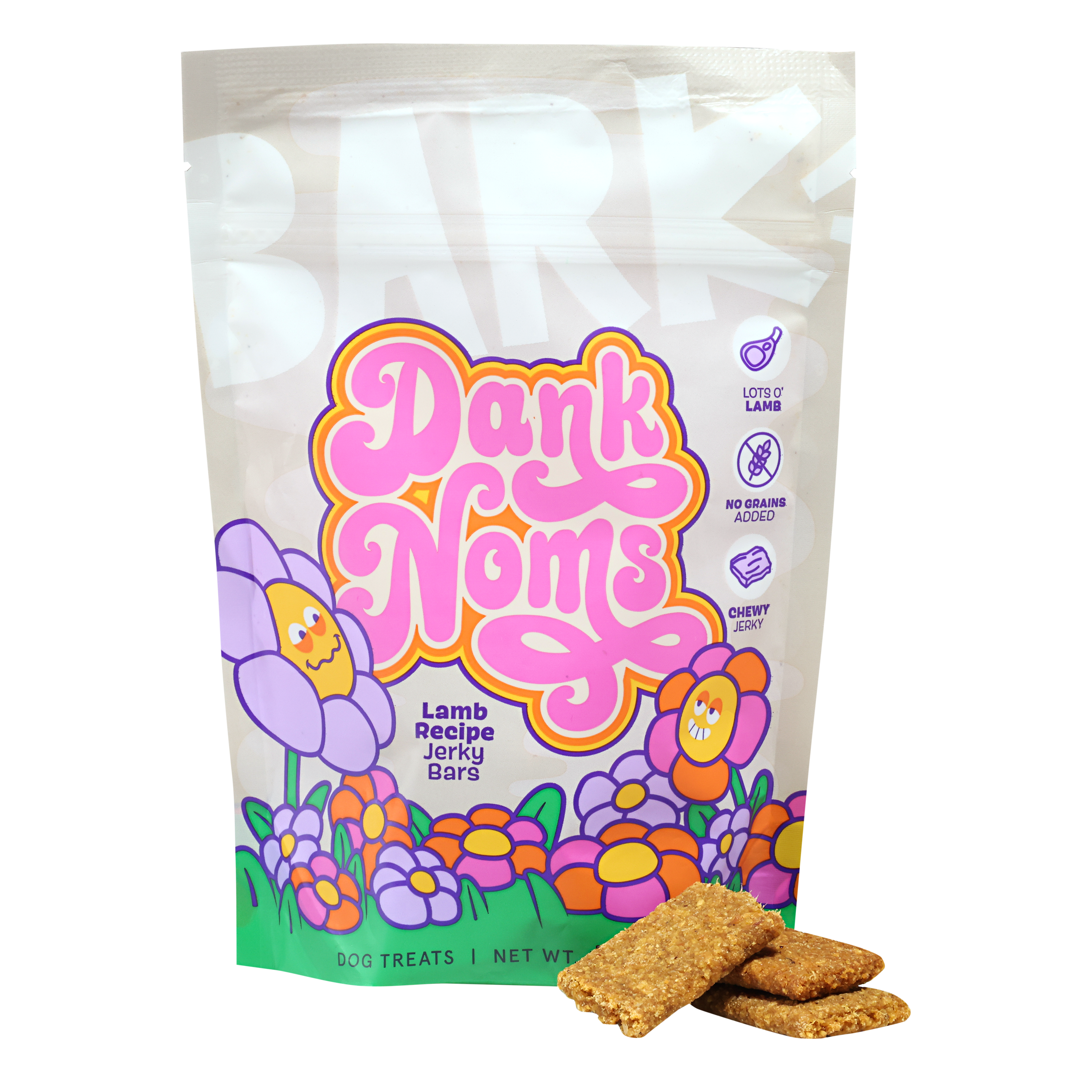 Dank Noms Peanuts, Lamb, Hard, Crunchy, Jerky Dog Treats, 2 Pack