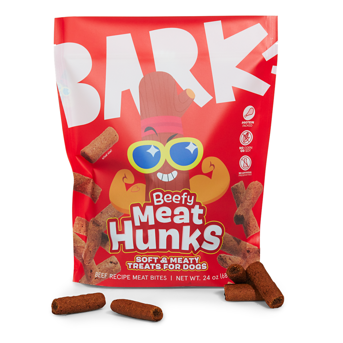 Beefy Meat Hunks Dog Treats, 24 oz