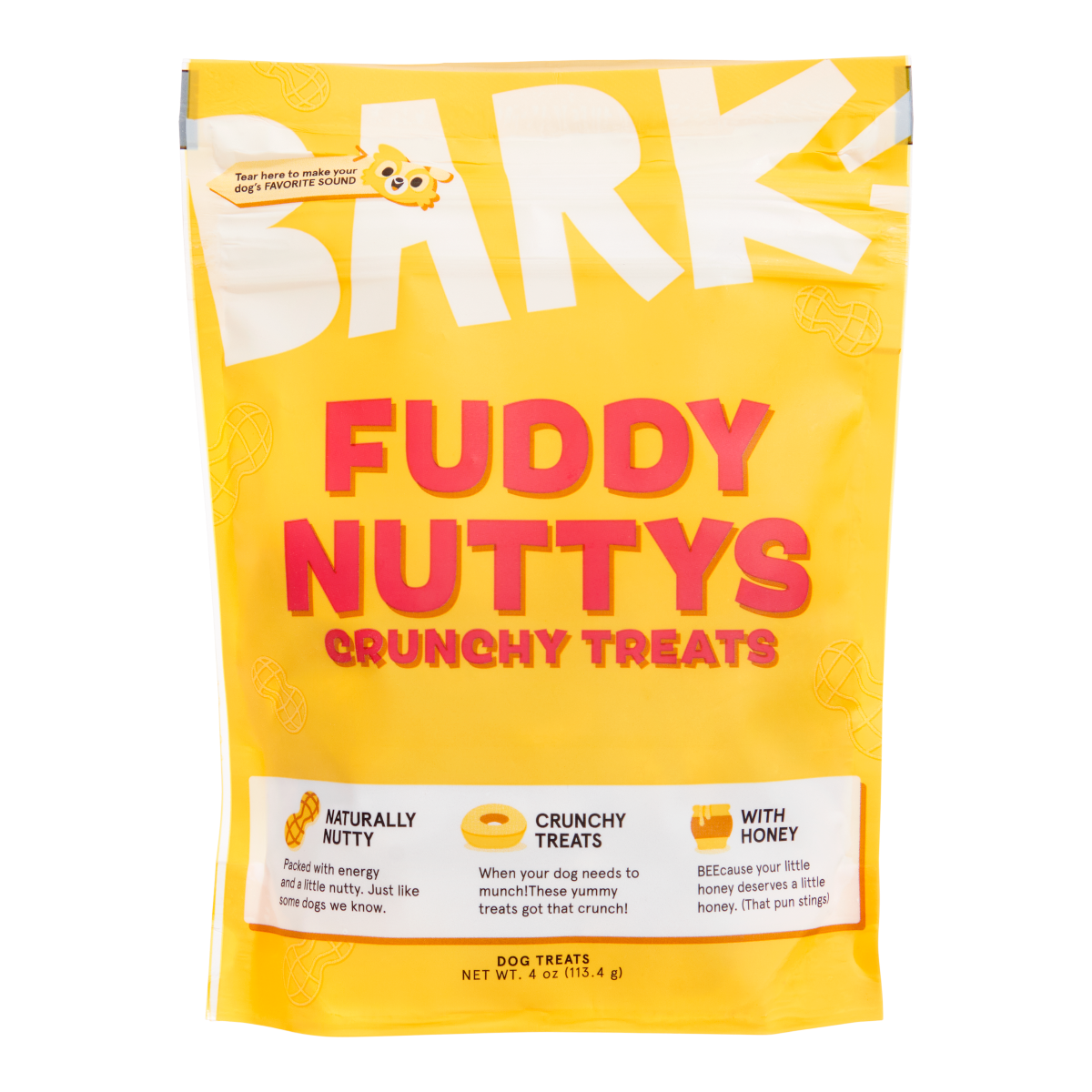 Fuddy Nuttys Vegetarian Crunchy Dog Treats, 4 oz