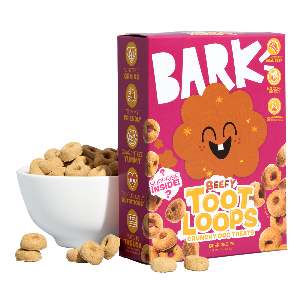 Beefy Toot Loops™ Crunchy Dog Treats - Beef Blend