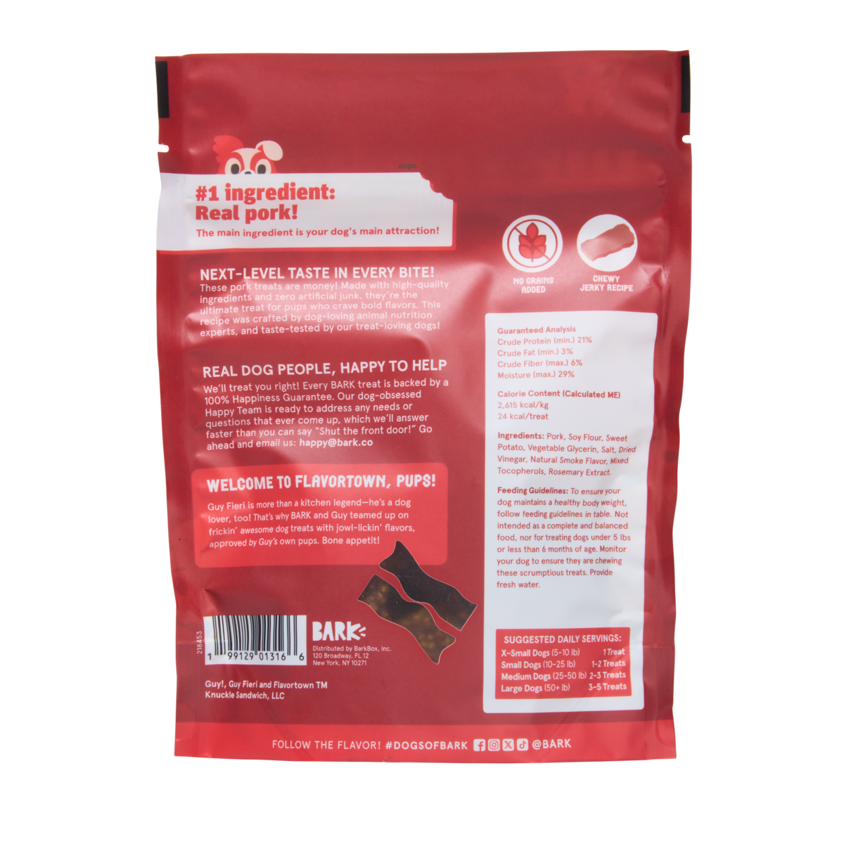 Hog Wild Porky Bars Jerky Dog Treats, 4 oz