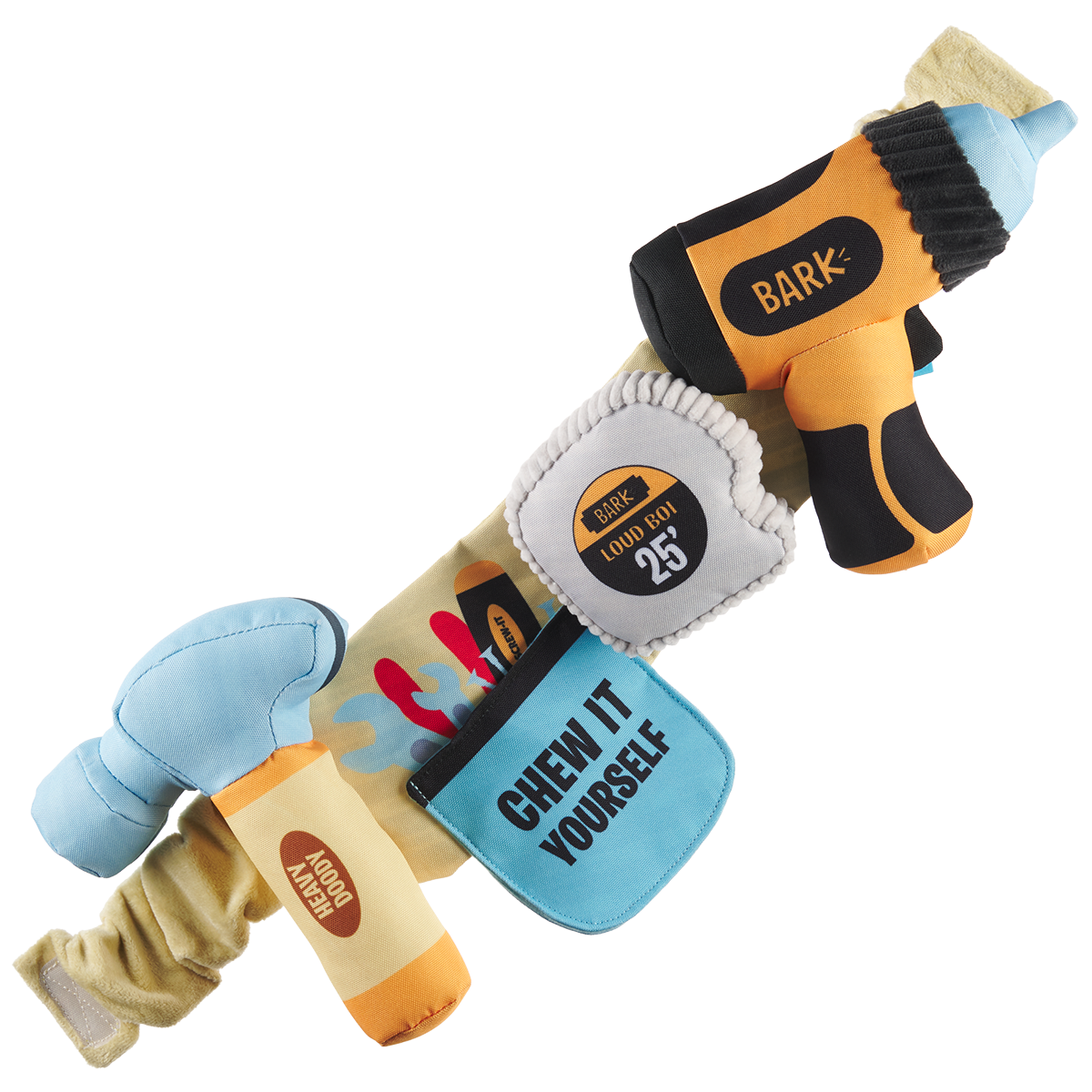 Fixer Pupper Tool Belt Plush Wearable Multi-Part Dog Toy