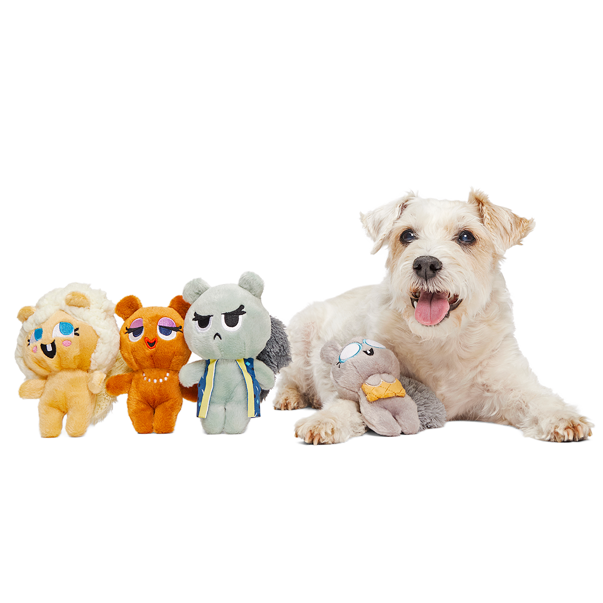 Golden Squirrels Plush Multi-Part Dog Toy