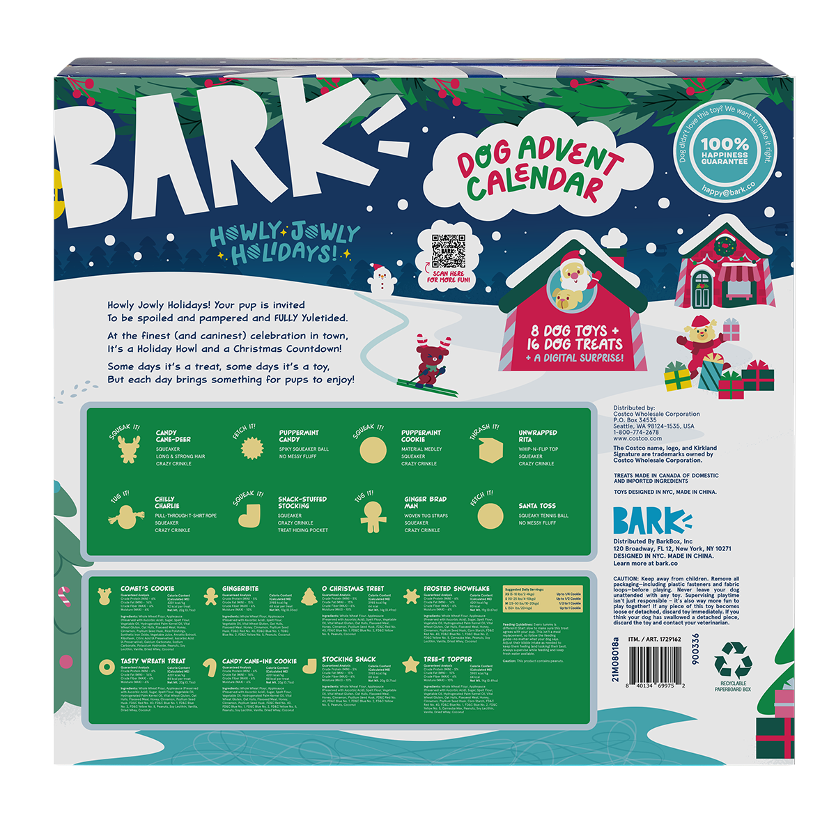 Howly Jowly Holidays Dog Toy & Dog Treat Advent Calendar