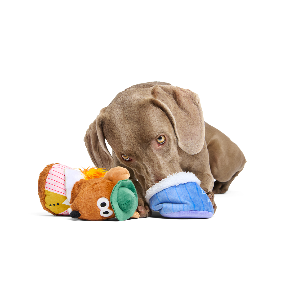 Lamplighter Rizzo the Rat Plush Multi-Part + Enrichment Dog Toy