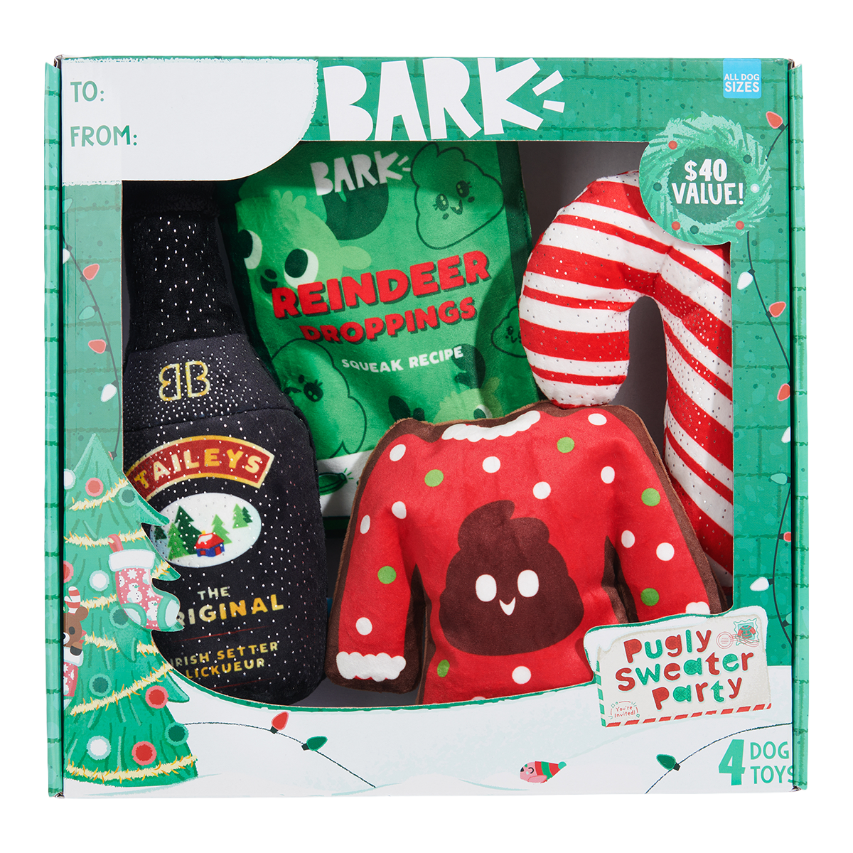 Pugly Sweater Party Plush Dog Toy Bundle