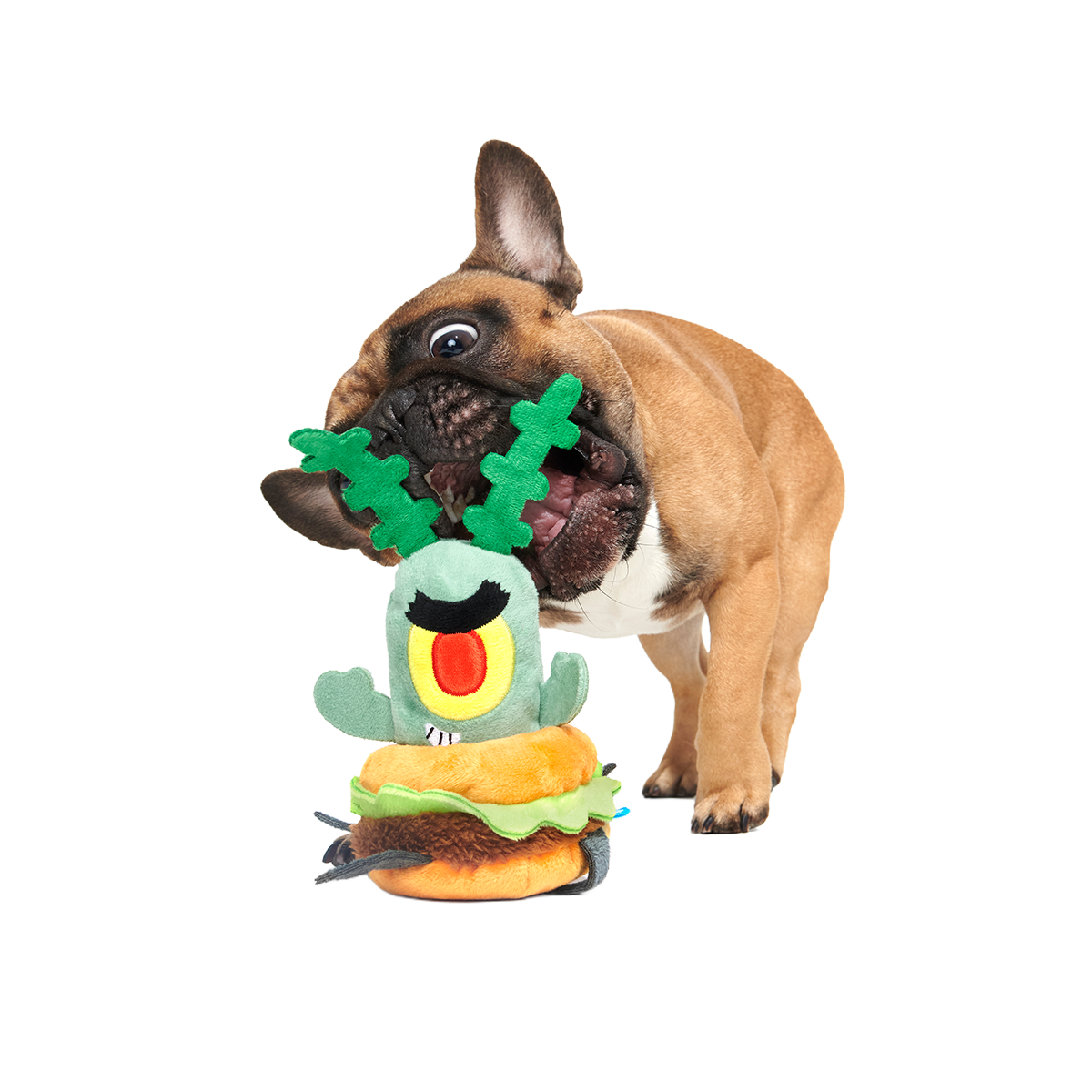 Patty Stealing Plankton Plush Multi-Part + Enrichment Dog Toy