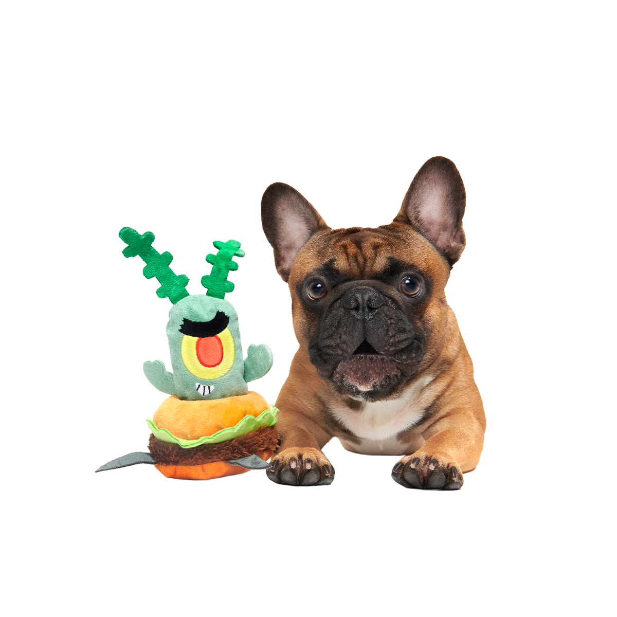 Patty Stealing Plankton Plush Multi-Part + Enrichment Dog Toy