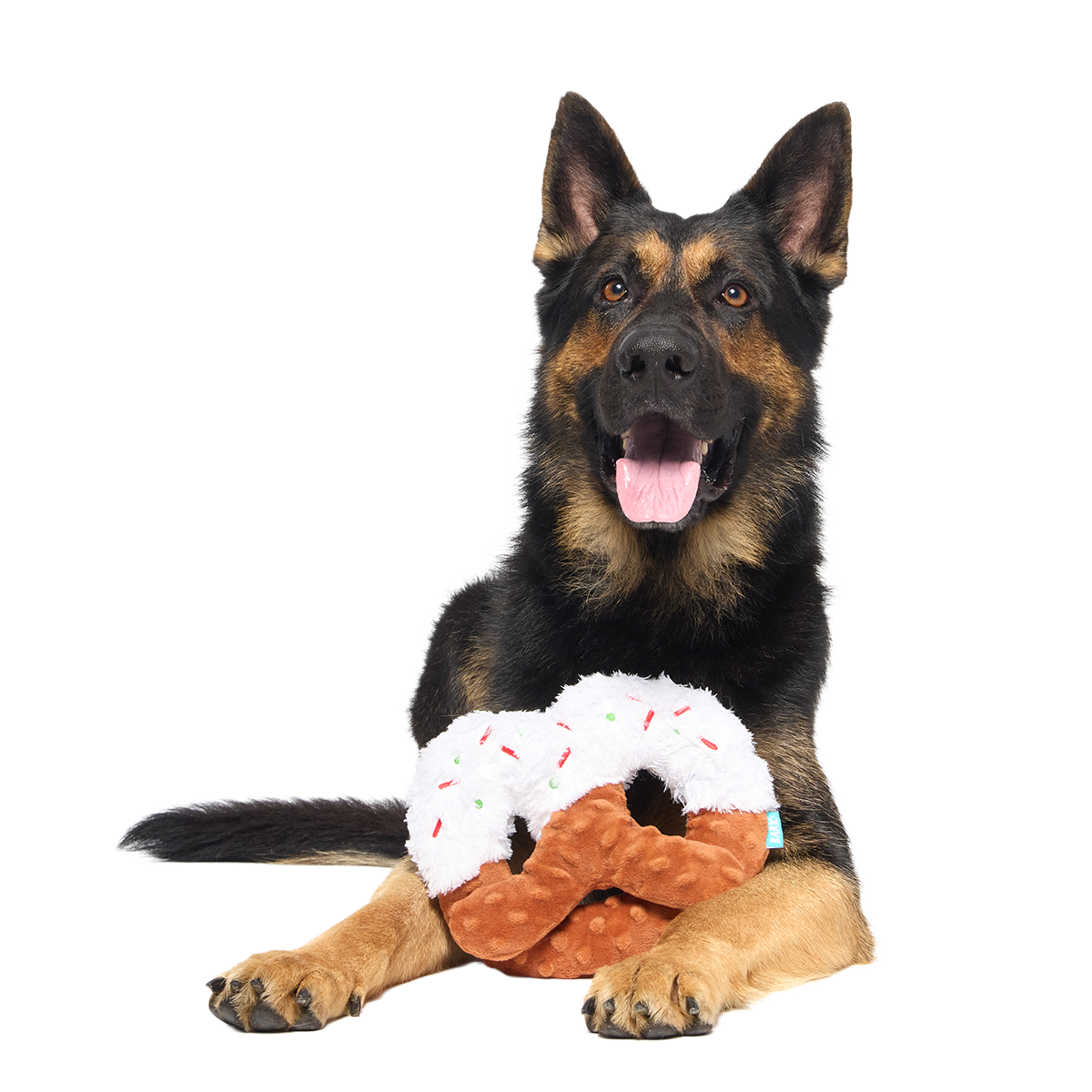 White Christmas Pretzel Plush Tug Dog Toy