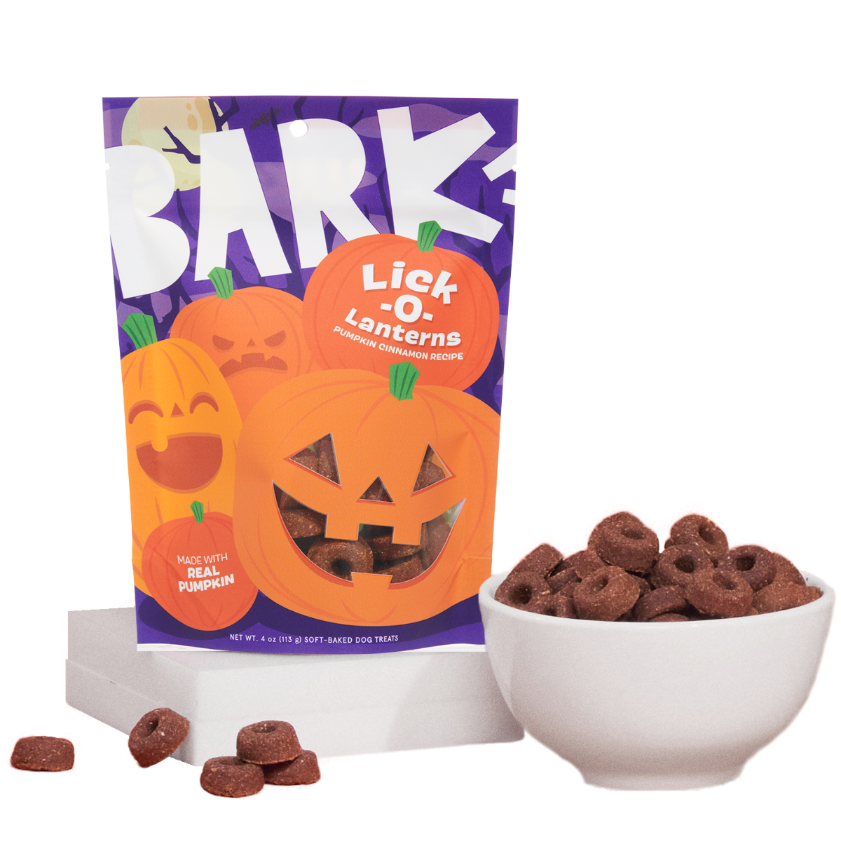 Lick-O-Lanterns Pumpkin Cinnamon Soft-Baked Dog Treats, 4 oz