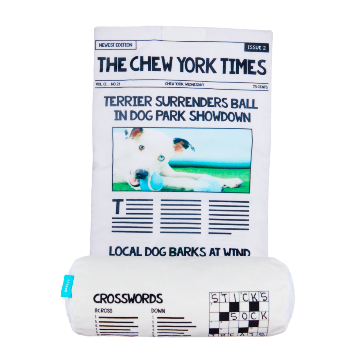 The Chew York Times Plush Tug + Enrichment Dog Toy