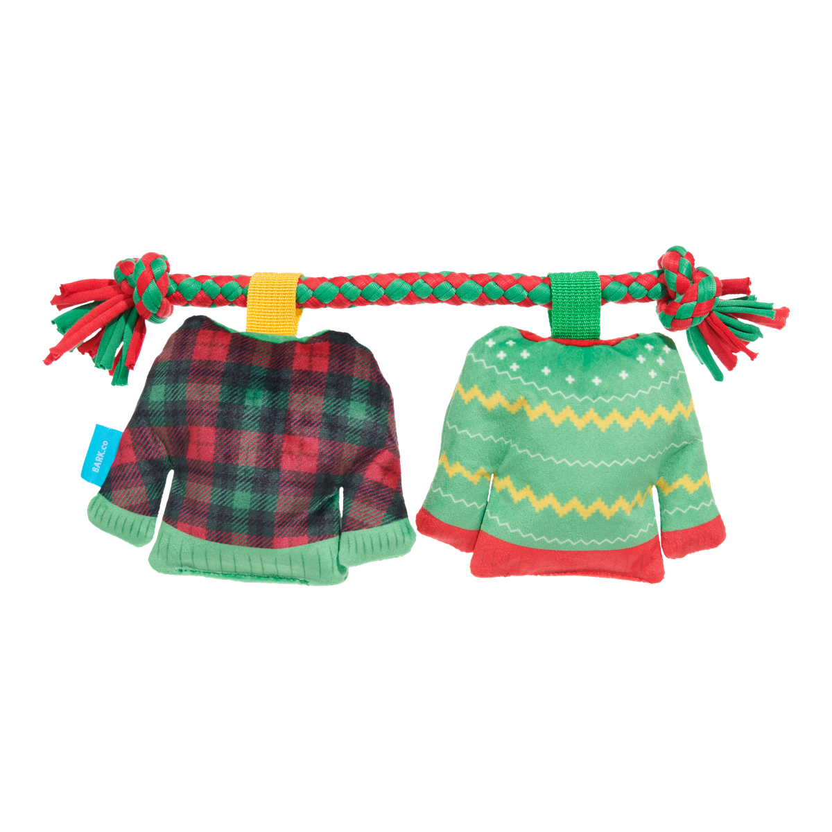 Christmutts Sweater Tug and Rope Plush Dog Toy