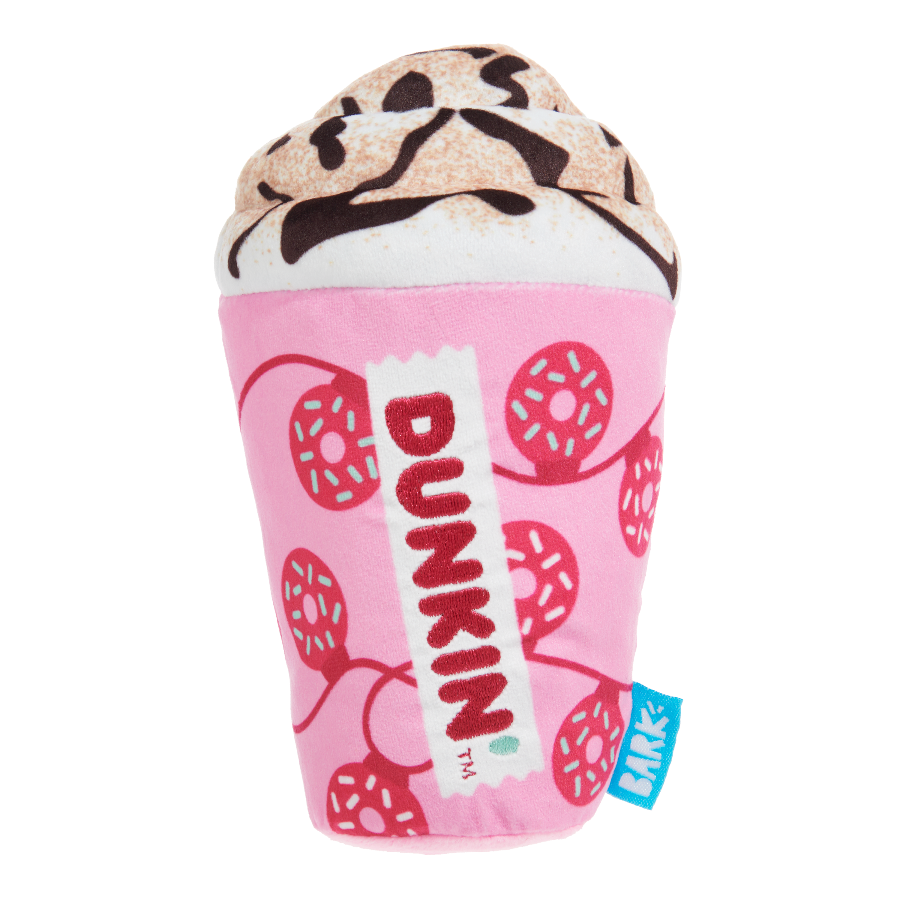 dunkin mocha latte dog toy