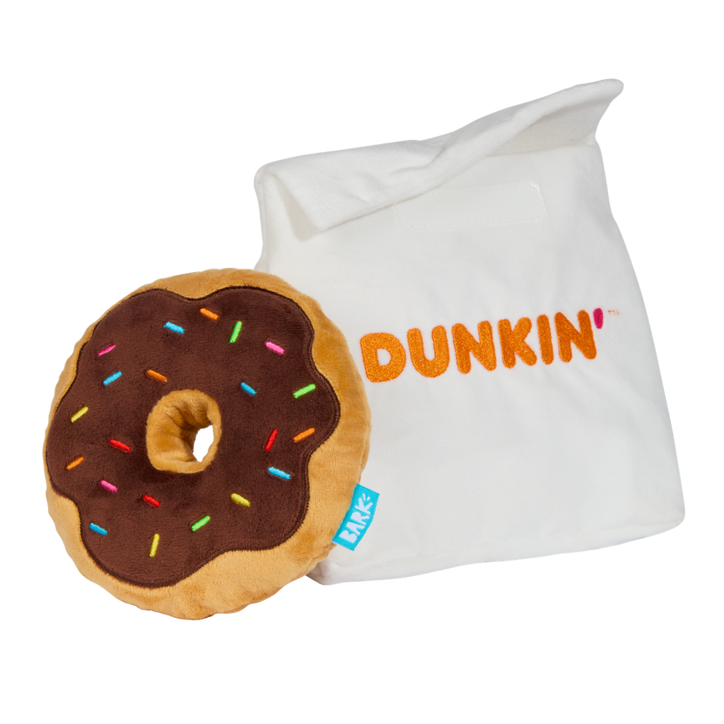 Dunkin'® Chocolate Frosted Donut Plush Multi-Part Dog Toy – BARK