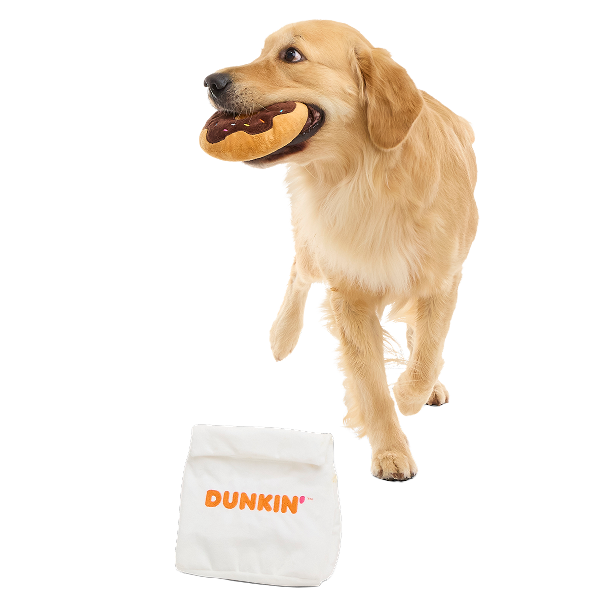 Dunkin'® Chocolate Frosted Donut Plush Multi-Part Dog Toy