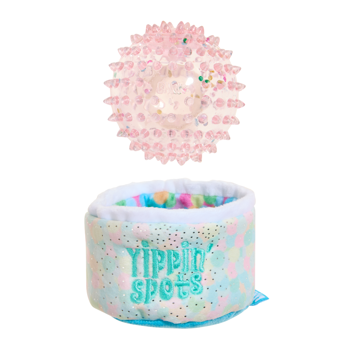 Yippin’ Spots Plush Multi-Part Fetch + Enrichment Dog Toy